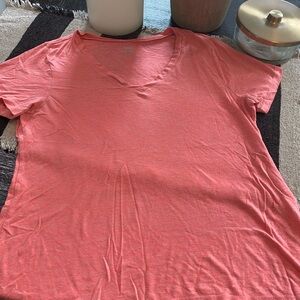 Old Navy Heathered Hot Pink Tee Shirt Womens Size XL